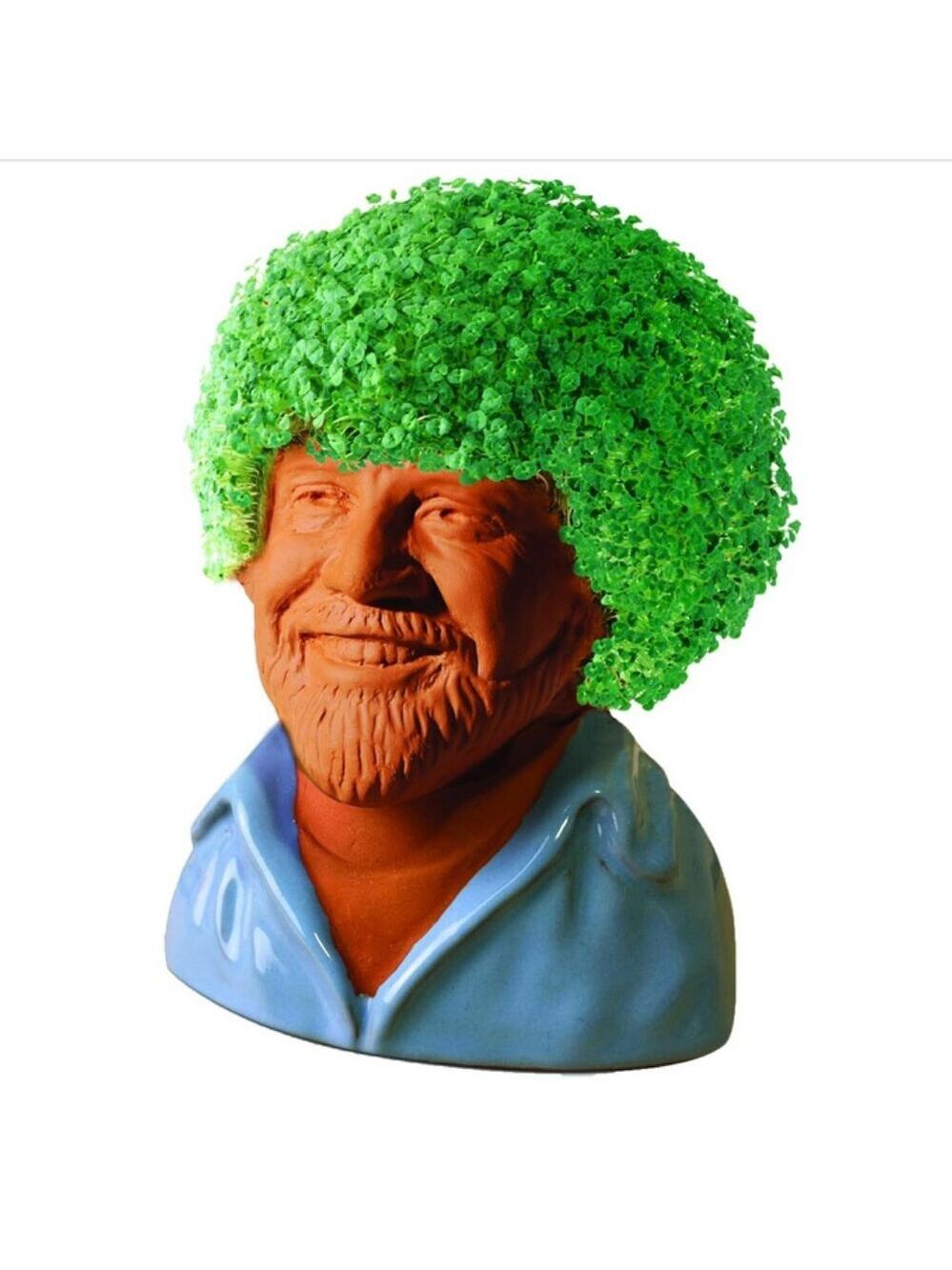 Bob Ross in Blue Shirt Chia Pet